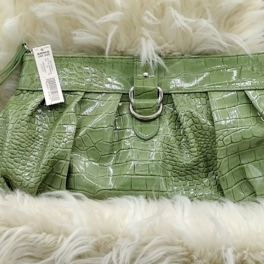 Apt. 9 Crocodile-Embossed Clutch – Lime Green (New with Tags) - Picture 4 of 6